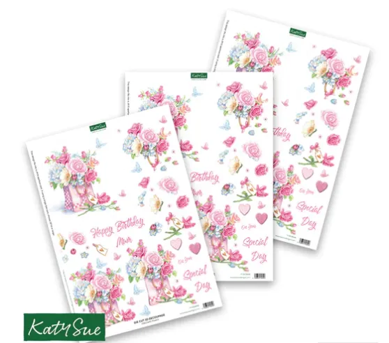Filled with Flowers Die-Cuts, 3 sheets